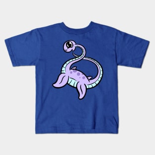 Cute plesiosaurus diplodocus dinosaur cartoon character Kids T-Shirt